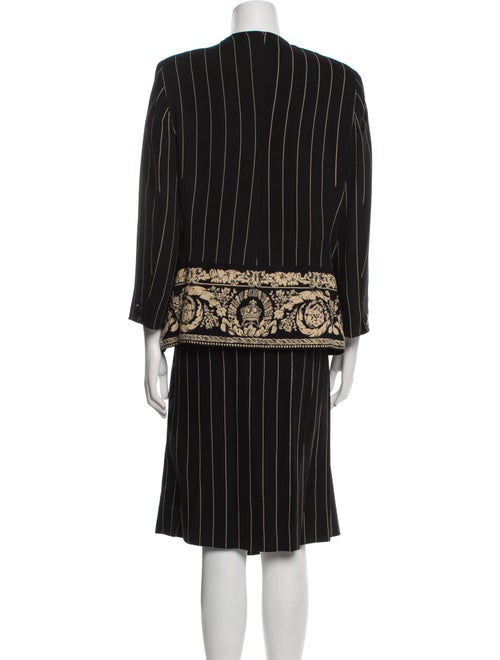 Louis Feraud Wool Striped Skirt Suit