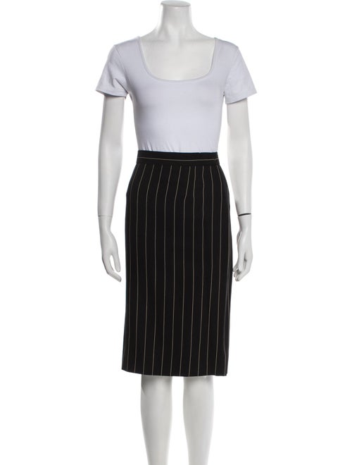 Louis Feraud Wool Striped Skirt Suit