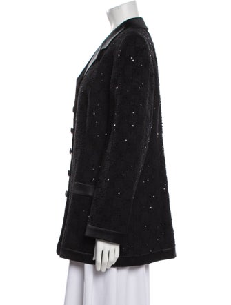 Louis Feraud Nylon Plaid Print Blazer