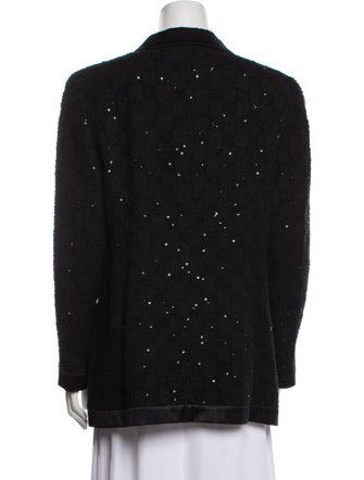 Louis Feraud Nylon Plaid Print Blazer