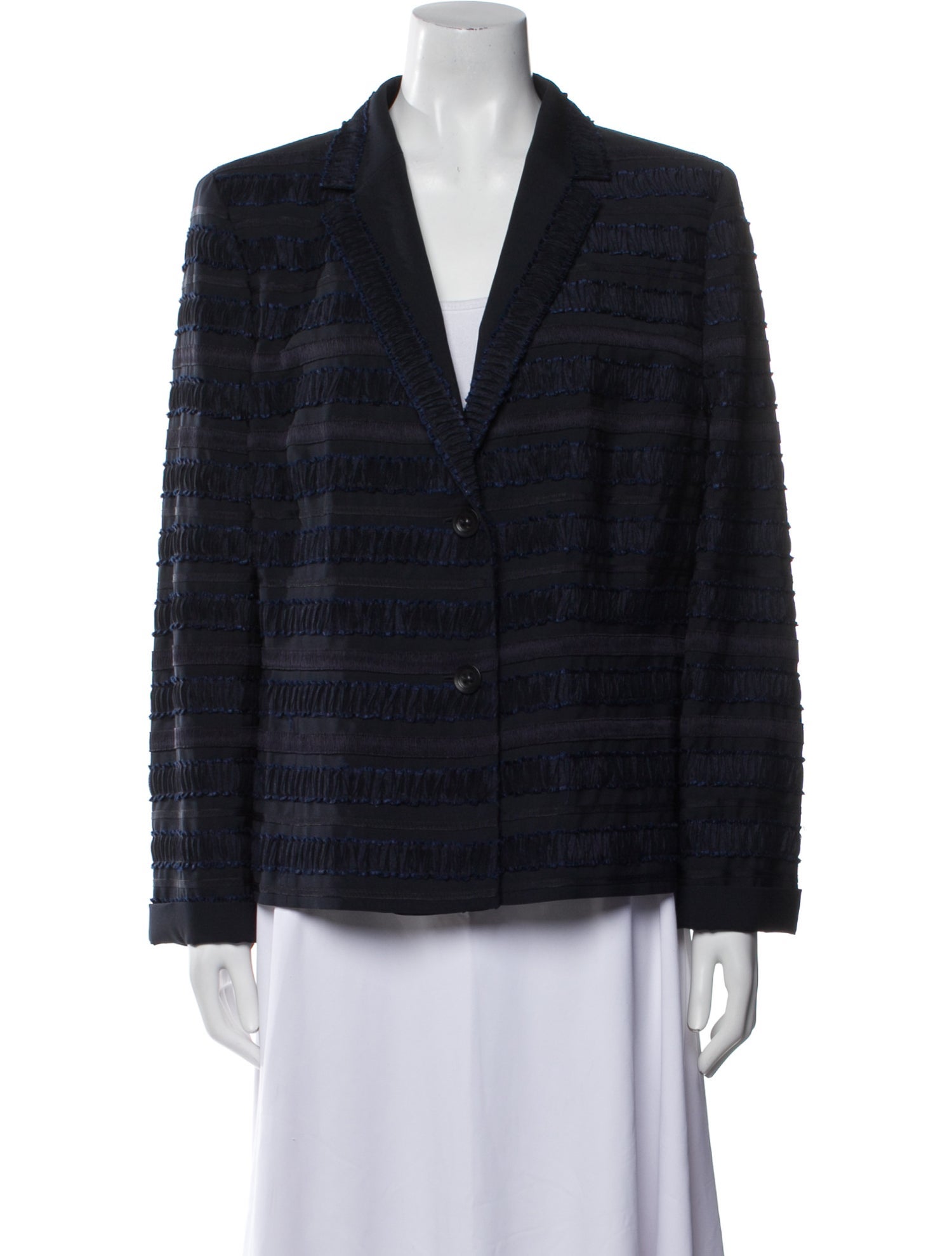 Louis Feraud Virgin Wool Plaid Print Blazer