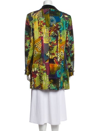 Louis Feraud Wool Floral Print Evening Jacket