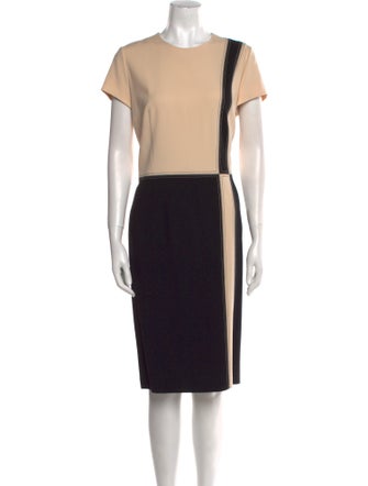 Louis Feraud Colorblock Pattern Knee-Length Dress