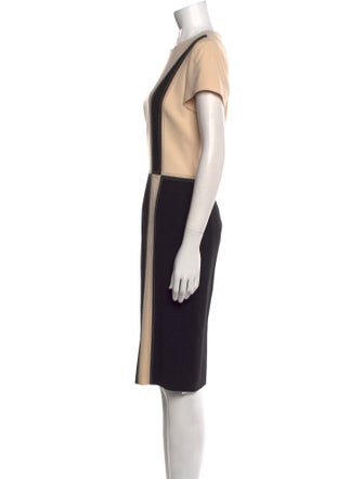 Louis Feraud Colorblock Pattern Knee-Length Dress