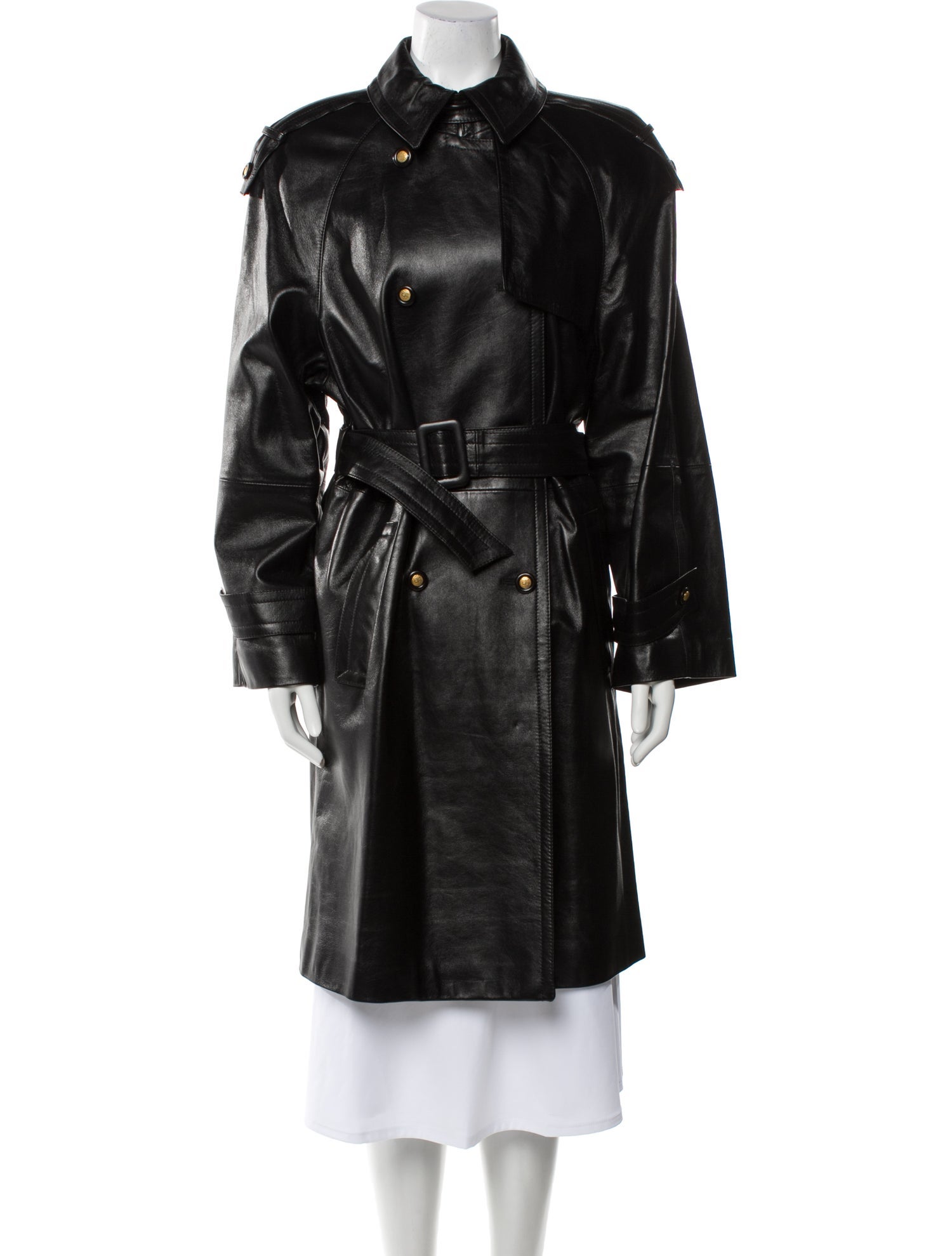 Louis Feraud Leather Trench Coat