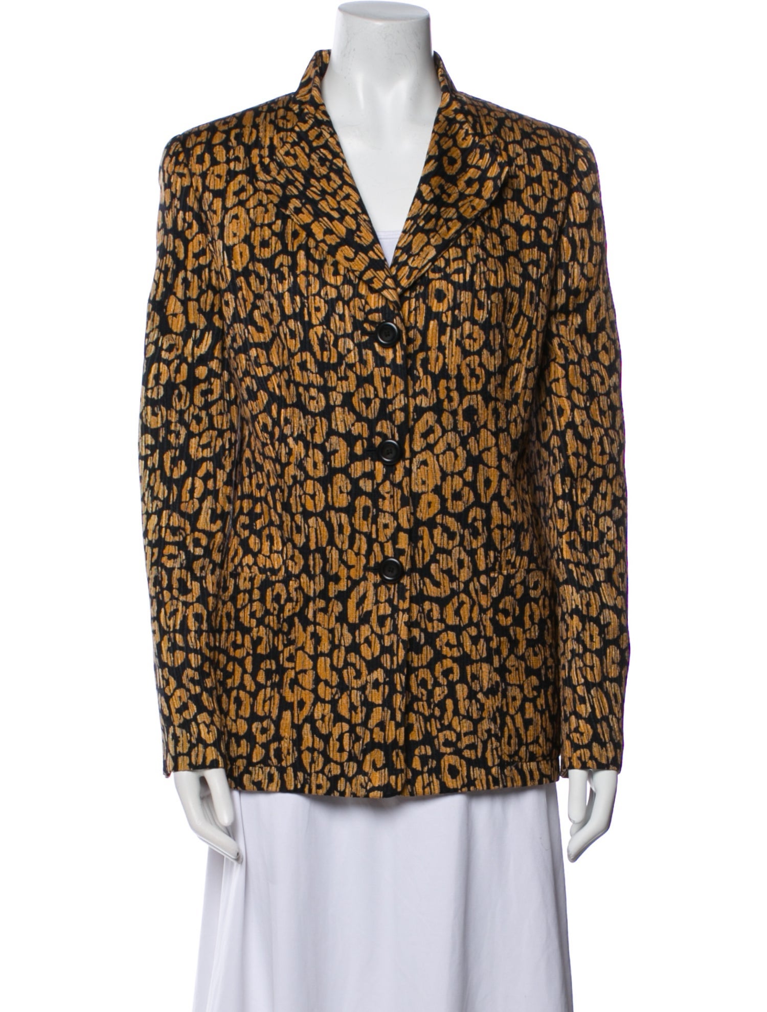 Louis Feraud Wool Animal Print Blazer