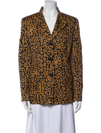 Louis Feraud Wool Animal Print Blazer