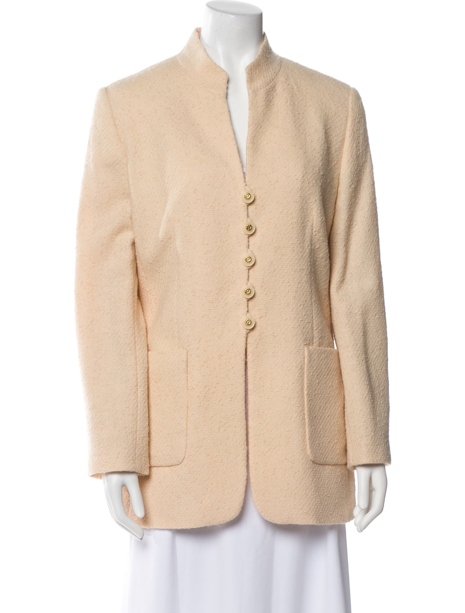 Louis Feraud Virgin Wool Faux Fur Coat