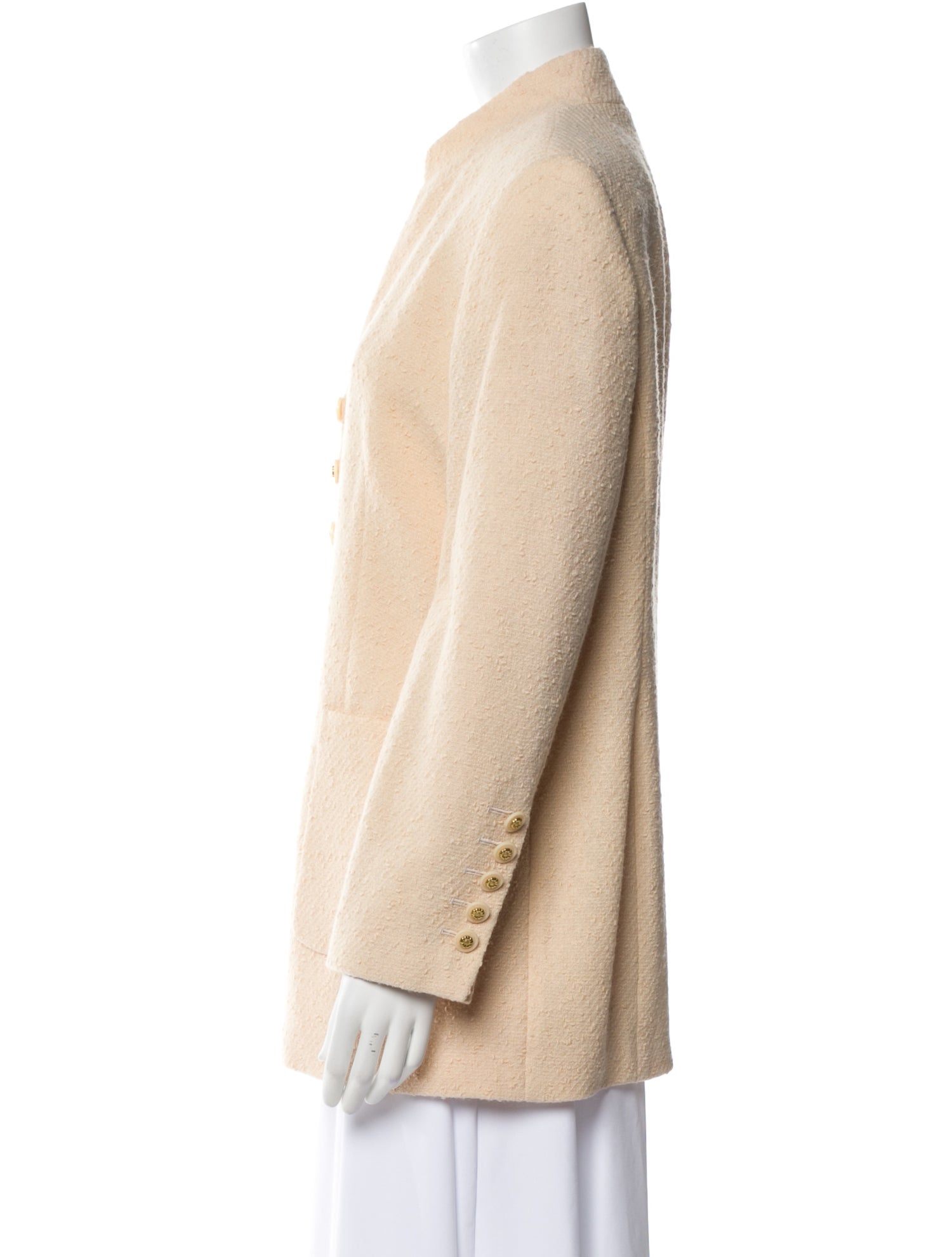 Louis Feraud Virgin Wool Faux Fur Coat