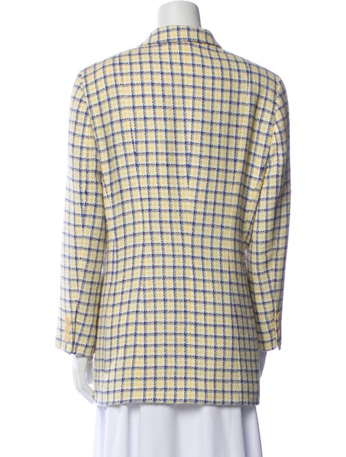Louis Feraud Wool Plaid Print Blazer