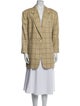 Louis Feraud Linen Plaid Print Blazer