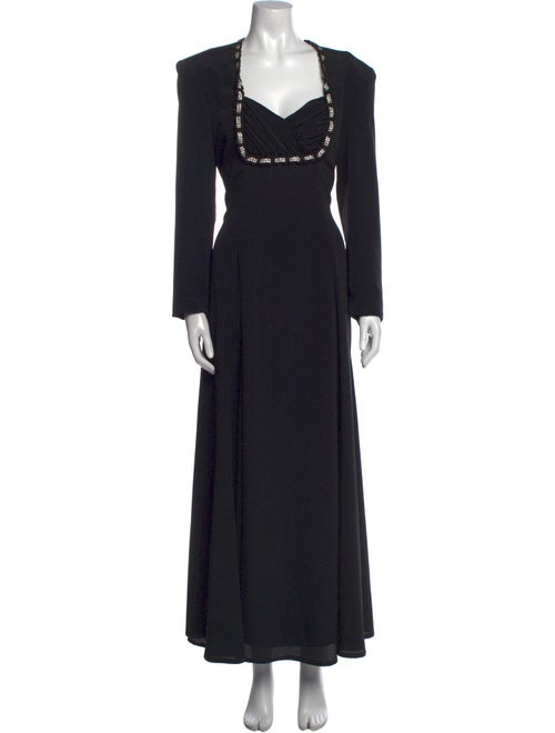 Louis Feraud Square Neckline Long Dress