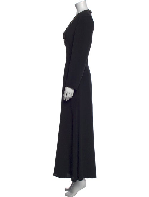 Louis Feraud Square Neckline Long Dress