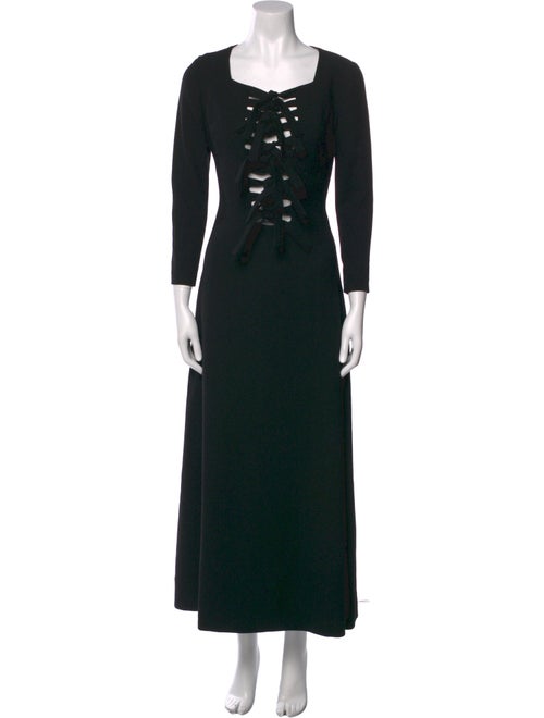 Louis Feraud Square Neckline Long Dress