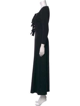 Louis Feraud Square Neckline Long Dress