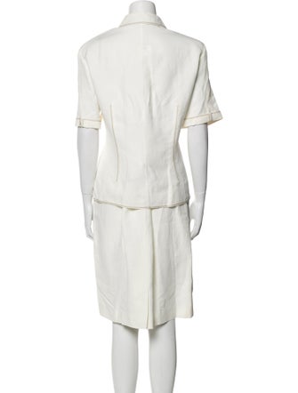 Louis Feraud Pleated Accents Skirt Set