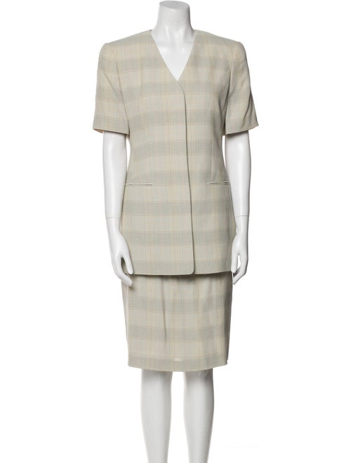 Louis Feraud Wool Striped Skirt Suit