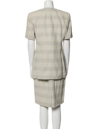 Louis Feraud Wool Striped Skirt Suit