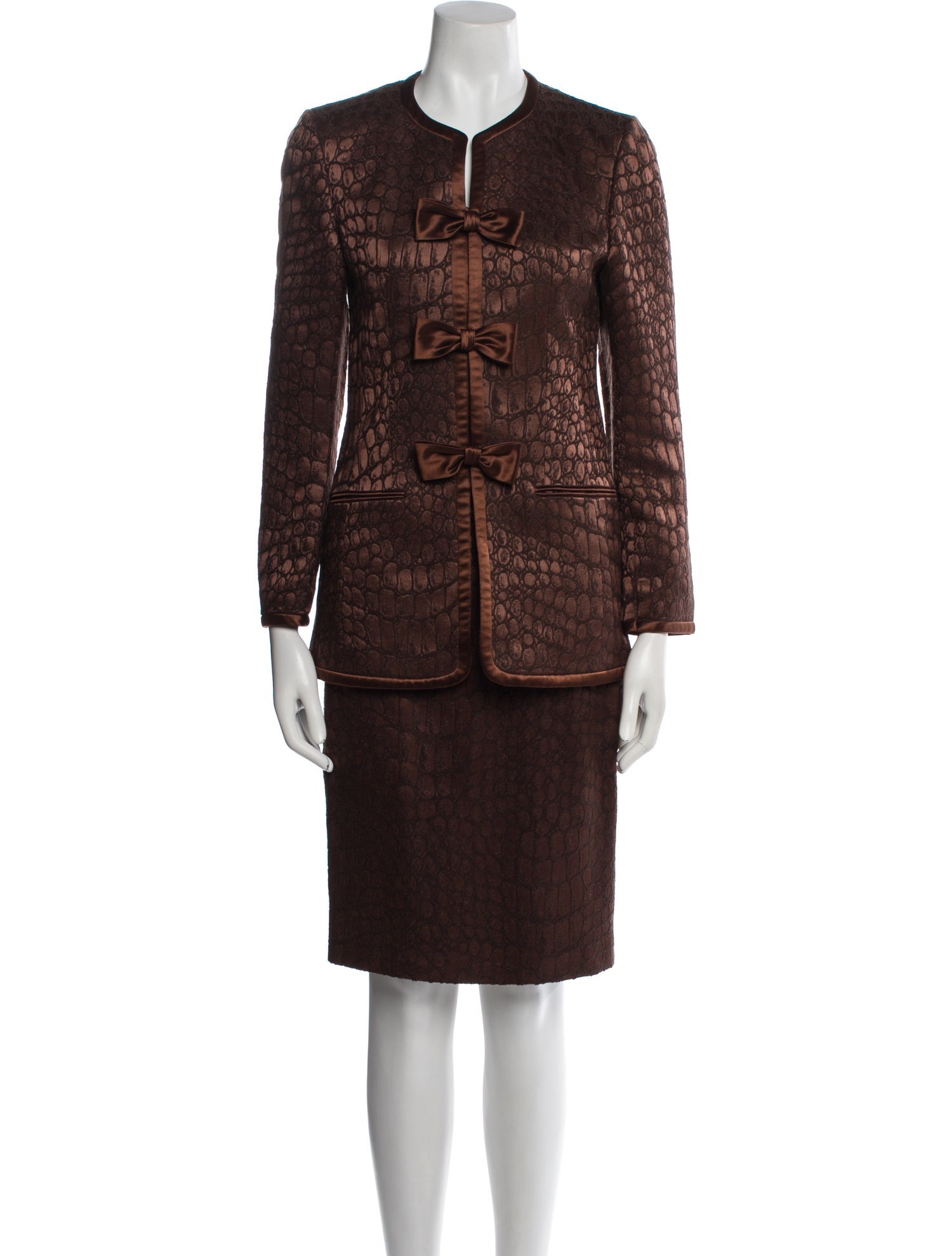 Louis Feraud Wool Printed Skirt Suit