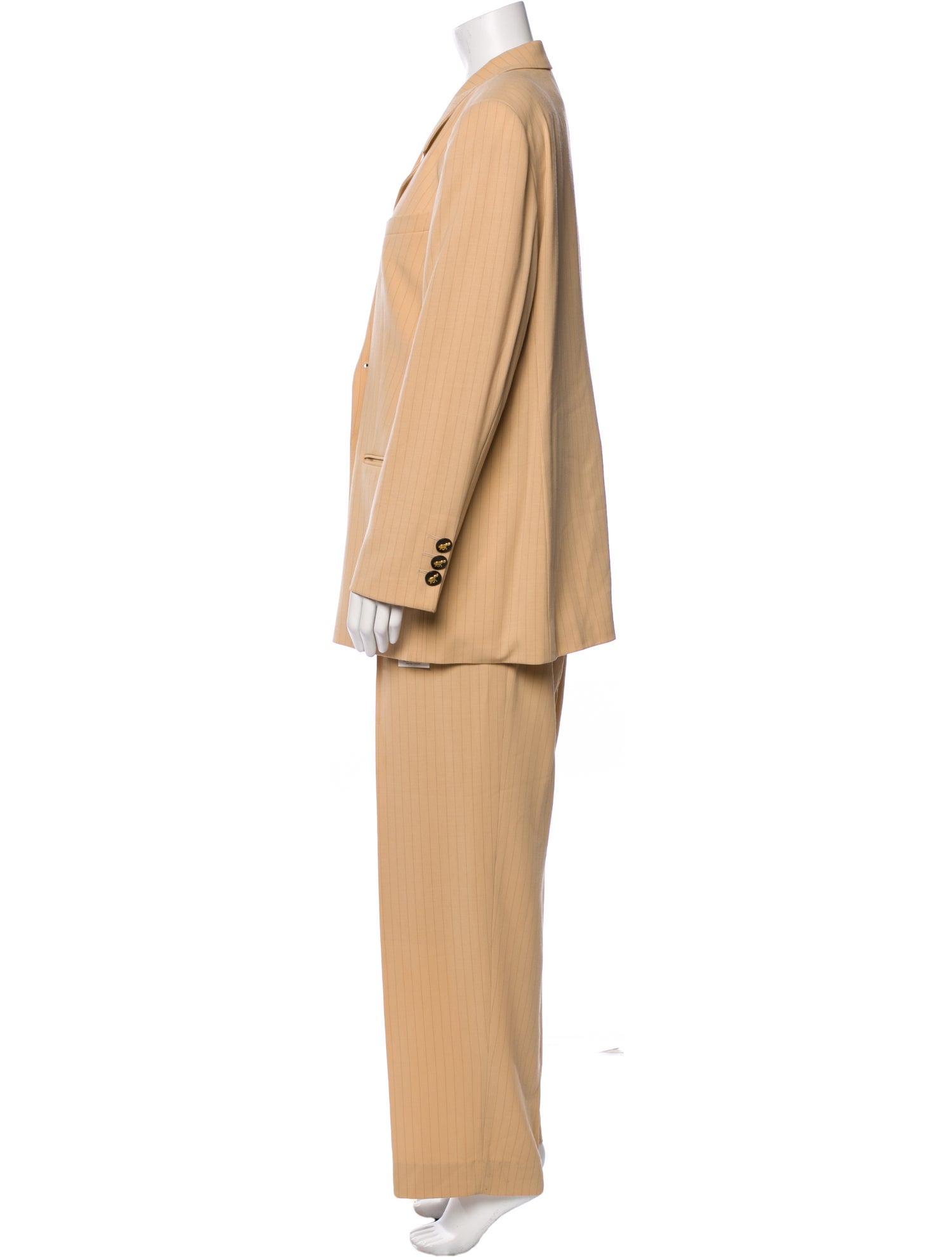 Louis Feraud Virgin Wool Striped Pantsuit