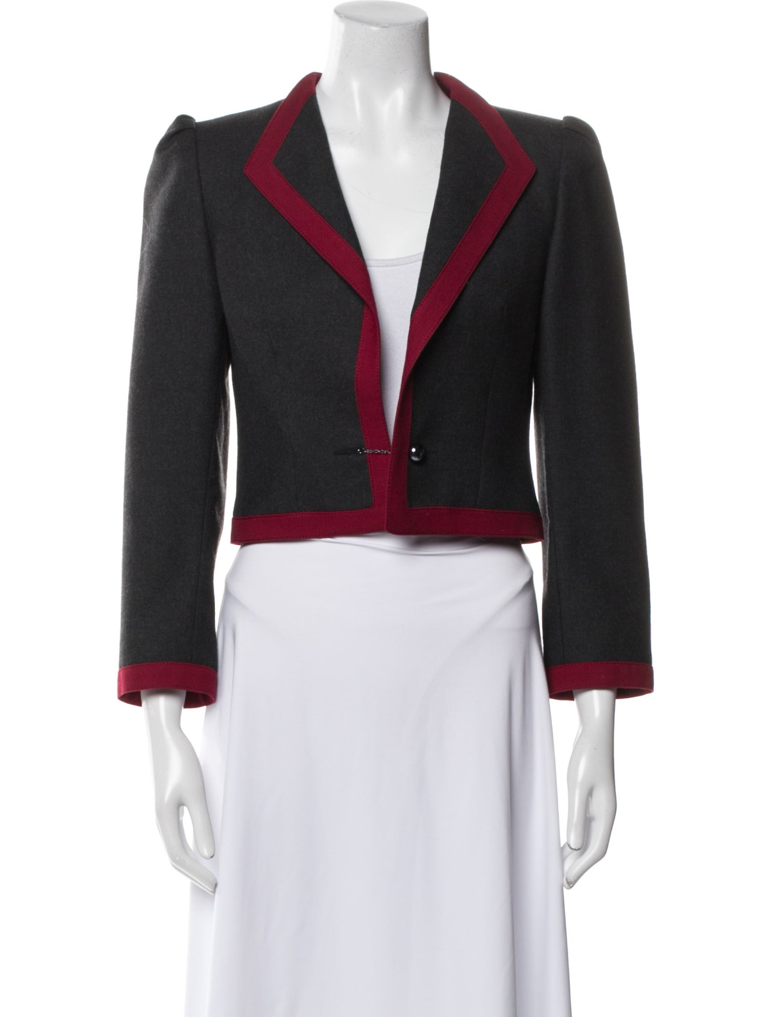 Louis Feraud Wool Colorblock Pattern Skirt Set