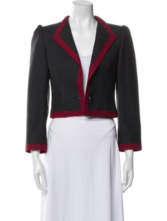 Louis Feraud Wool Colorblock Pattern Skirt Set