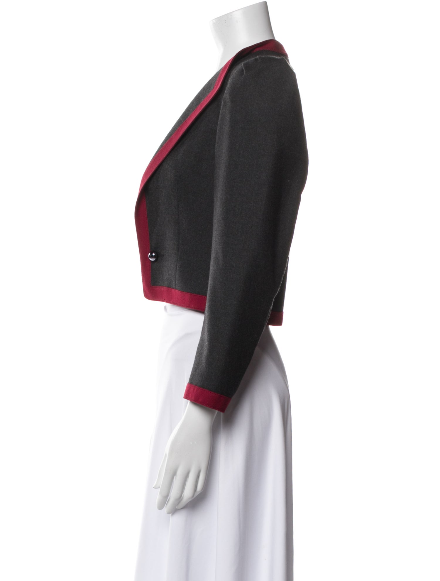 Louis Feraud Wool Colorblock Pattern Skirt Set