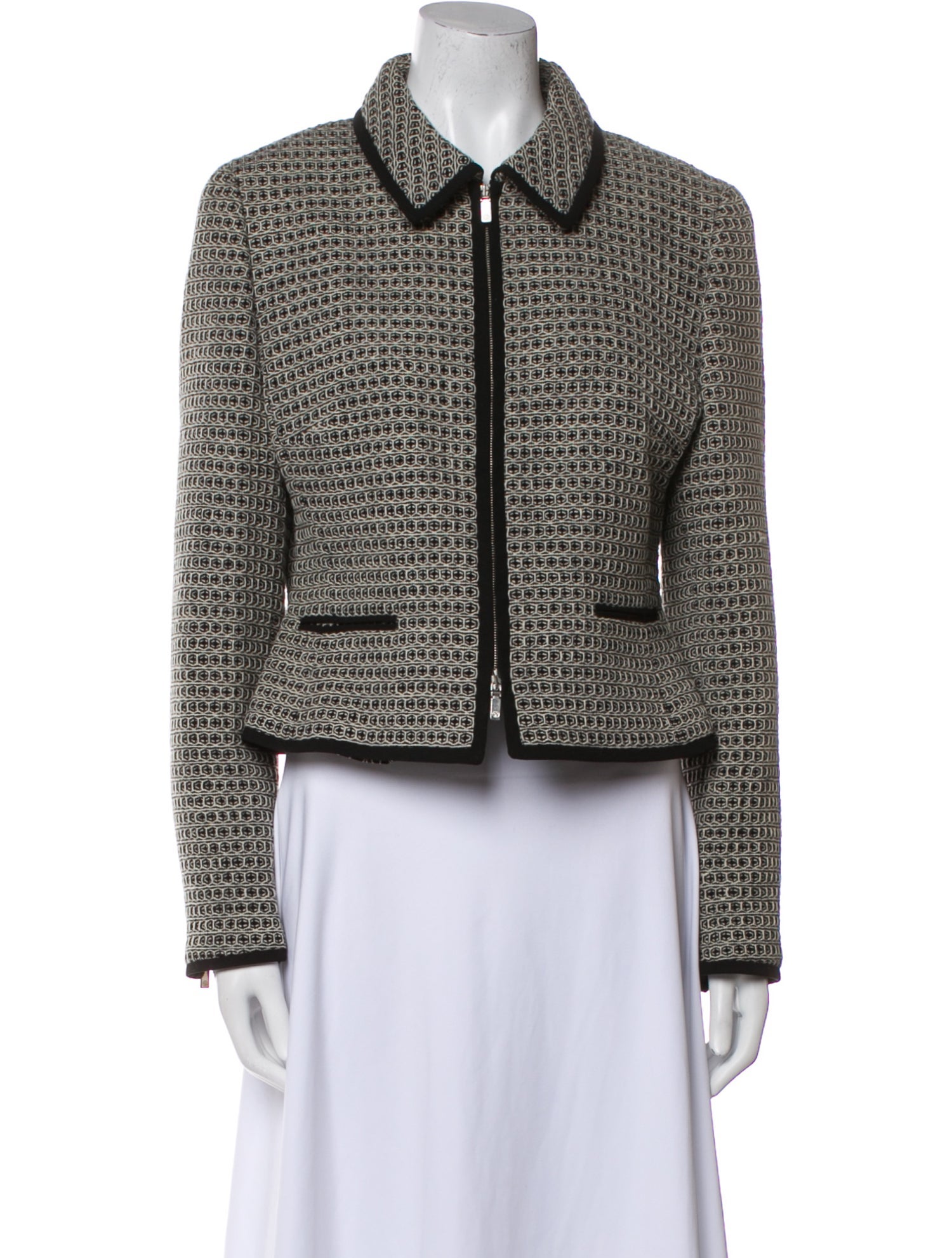 Louis Feraud Virgin Wool Tweed Pattern Evening Jacket