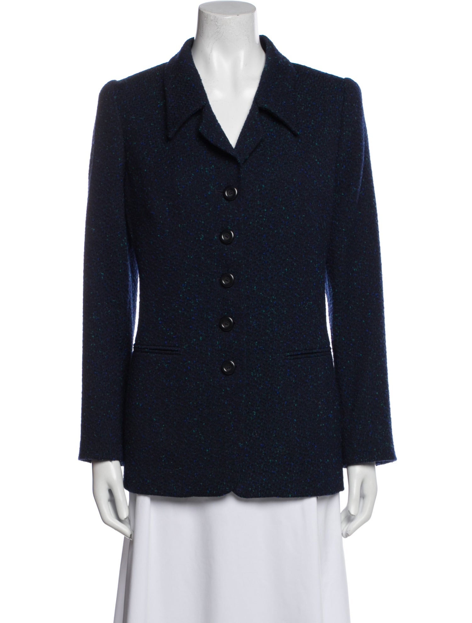 Louis Feraud Wool Tweed Pattern Blazer