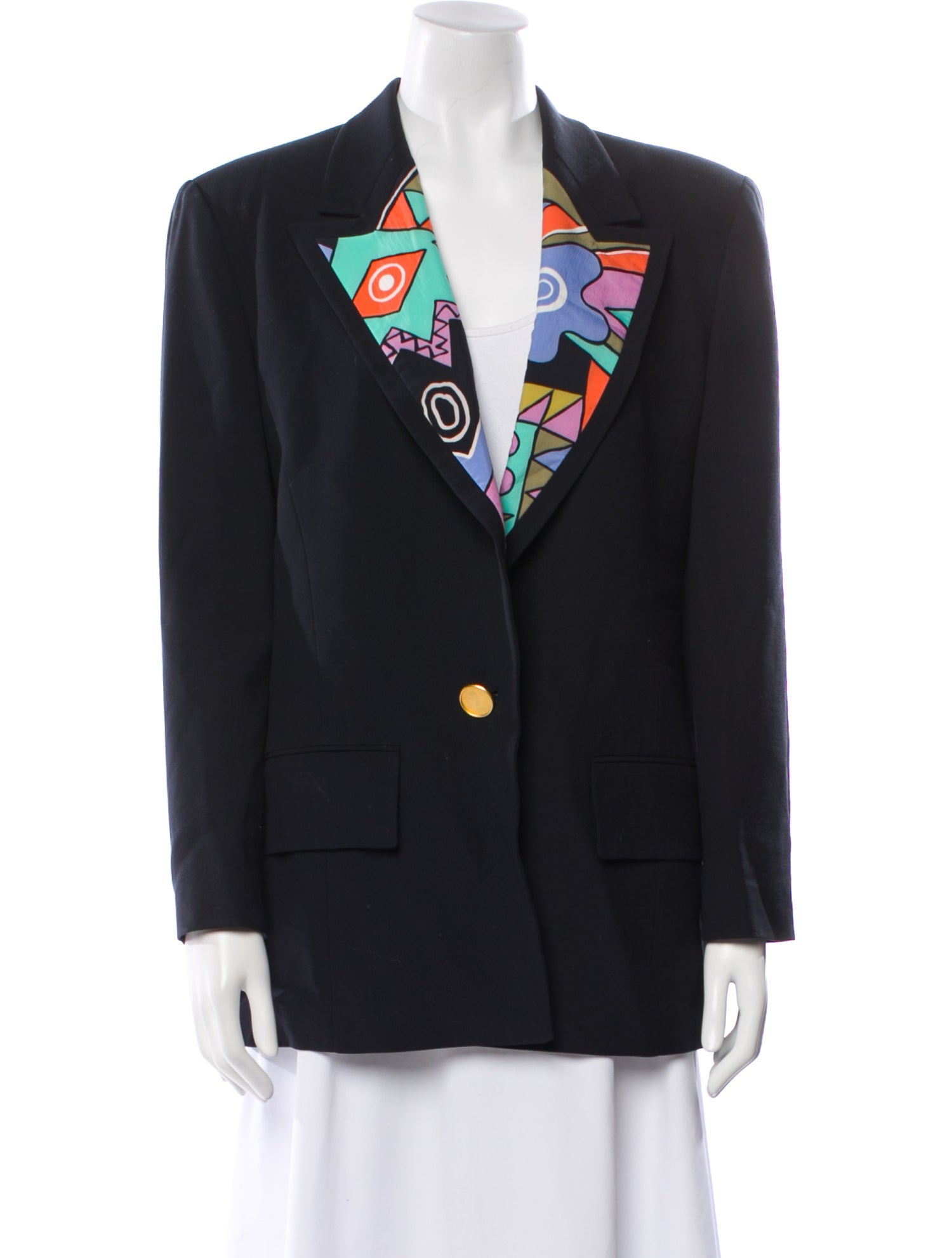 Louis Feraud Wool Printed Blazer