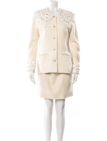 Pre-owned Louis Fèraud Vintage 1980's Dress Set In Neutral
