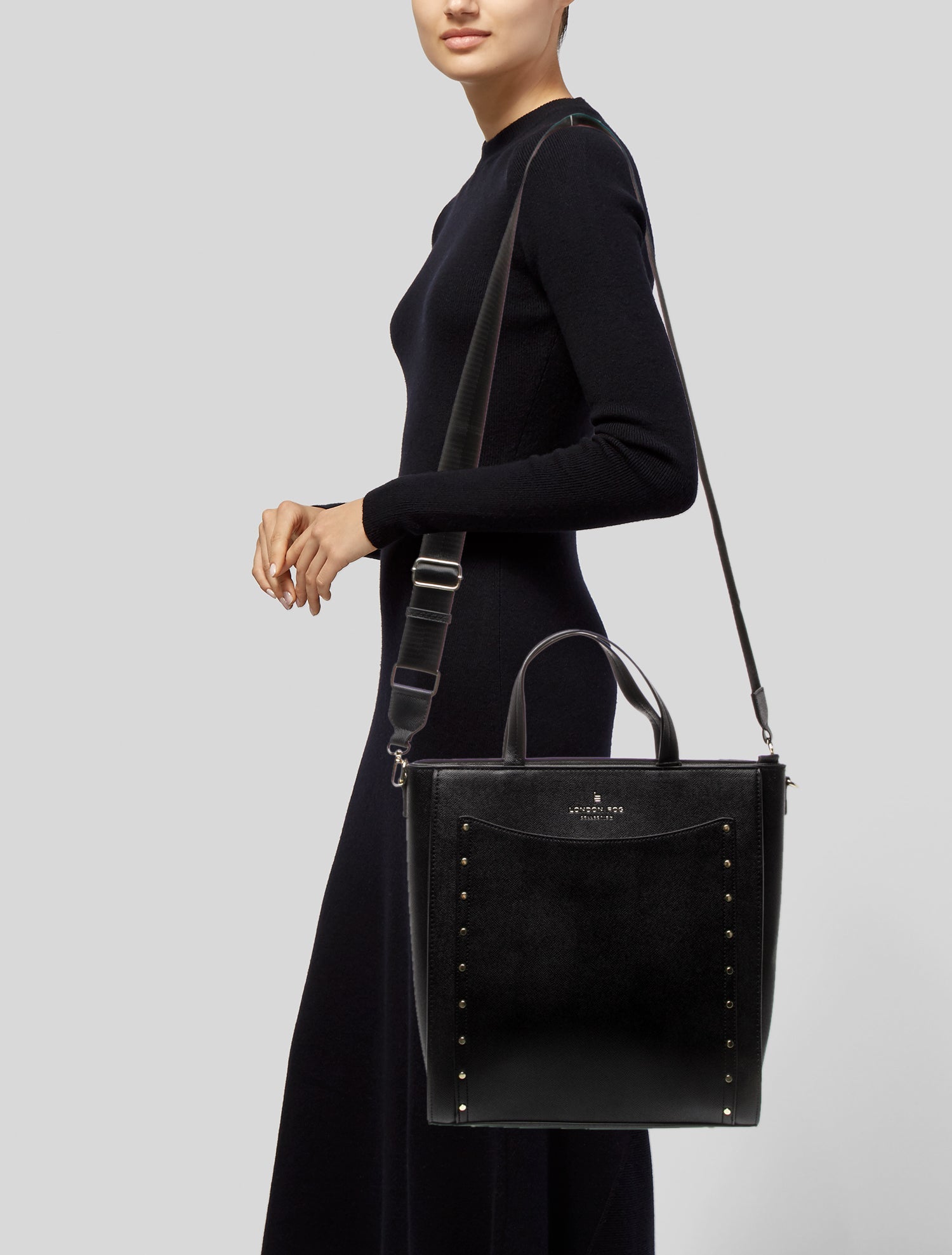 London Fog Vegetarian Leather Messenger Bag