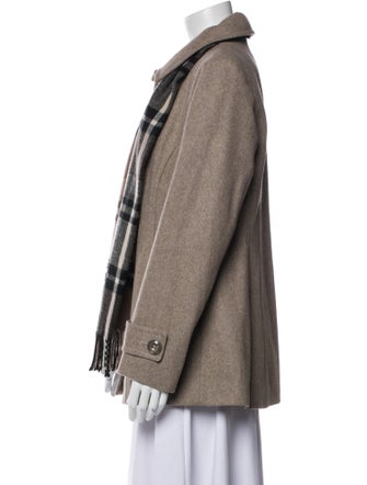 London Fog Wool Plaid Print Coat