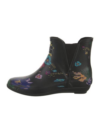 London Fog Rubber Floral Print Rain Boots