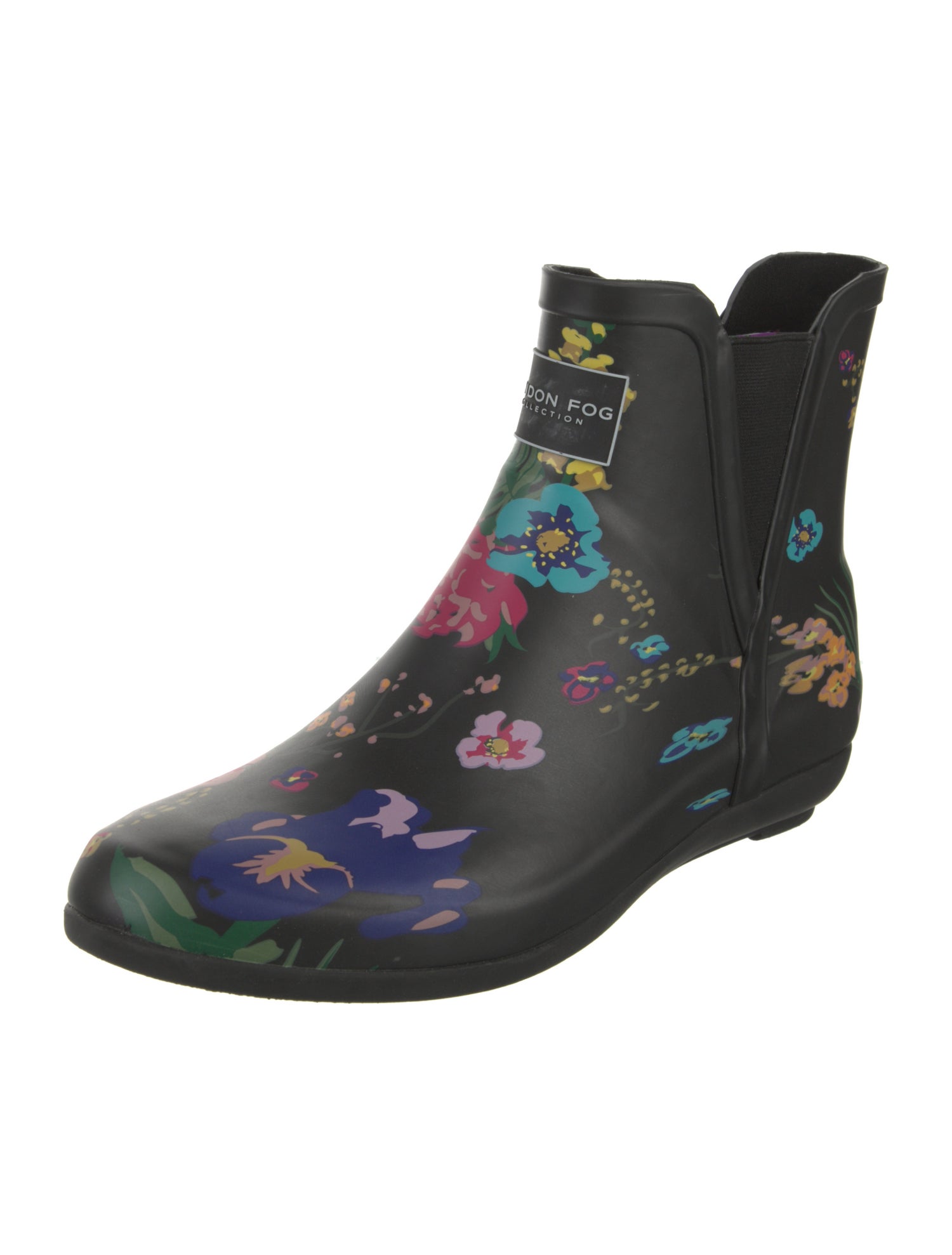 London Fog Rubber Floral Print Rain Boots