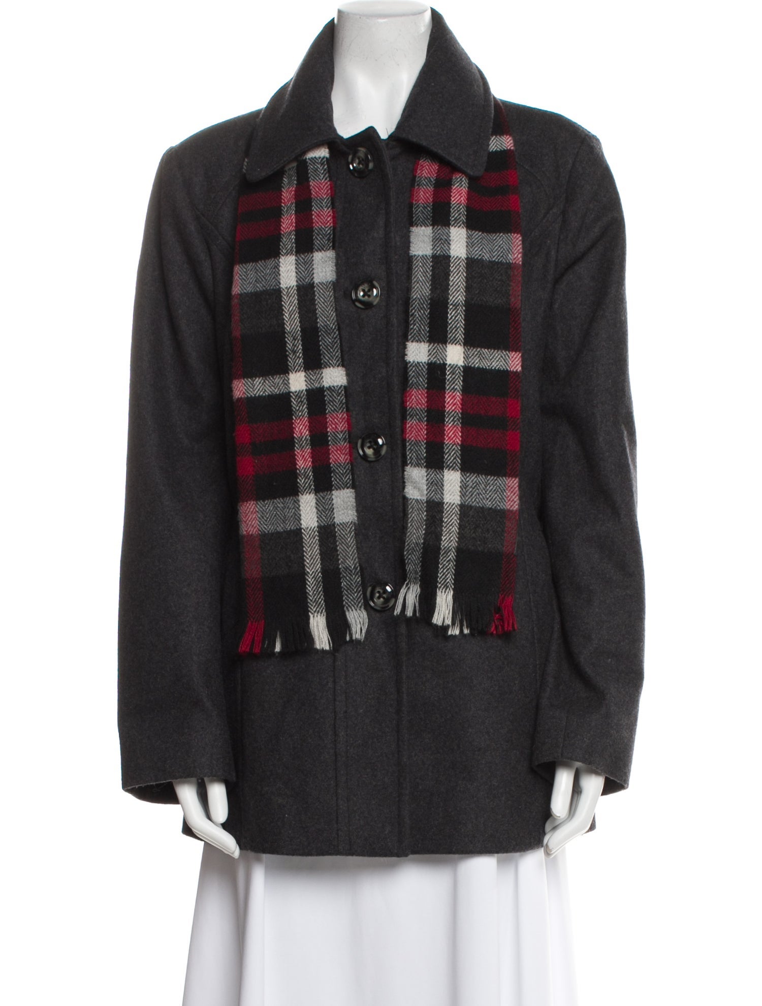 London Fog Plaid Print Jacket