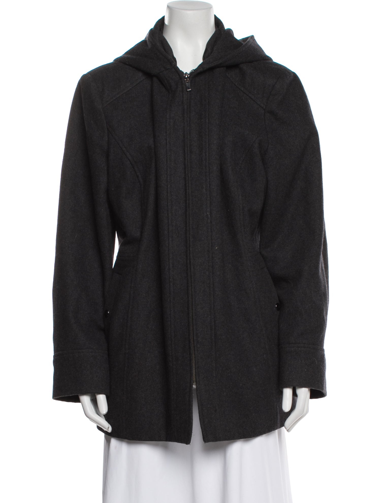 London Fog Wool Faux Fur Coat