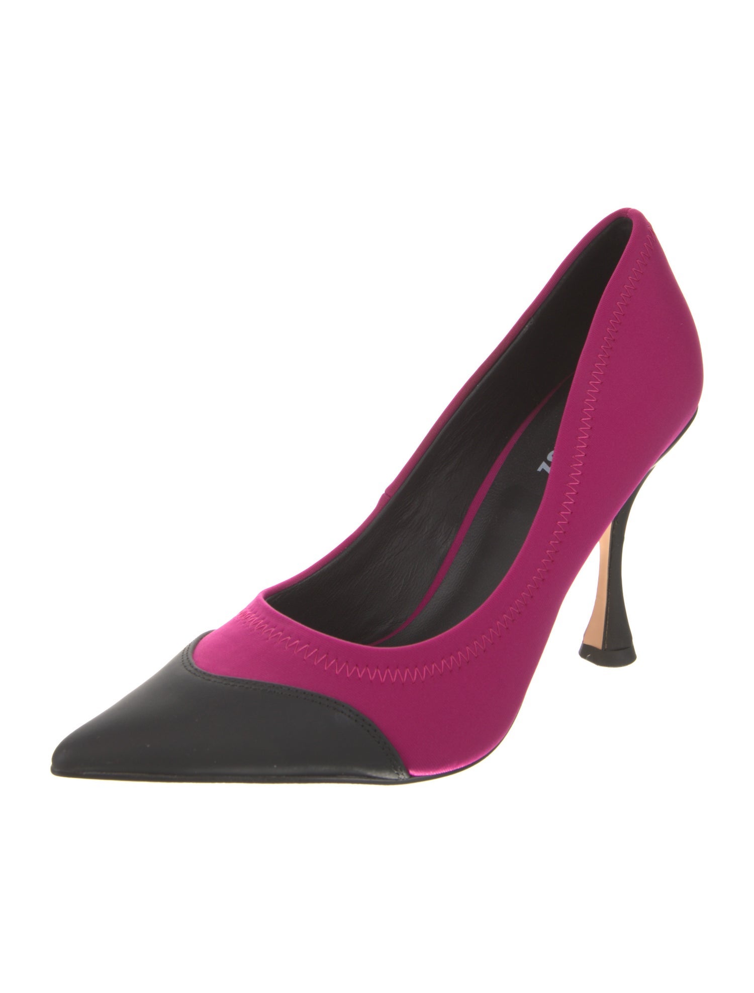 Lola Cruz Leather Colorblock Pattern Pumps