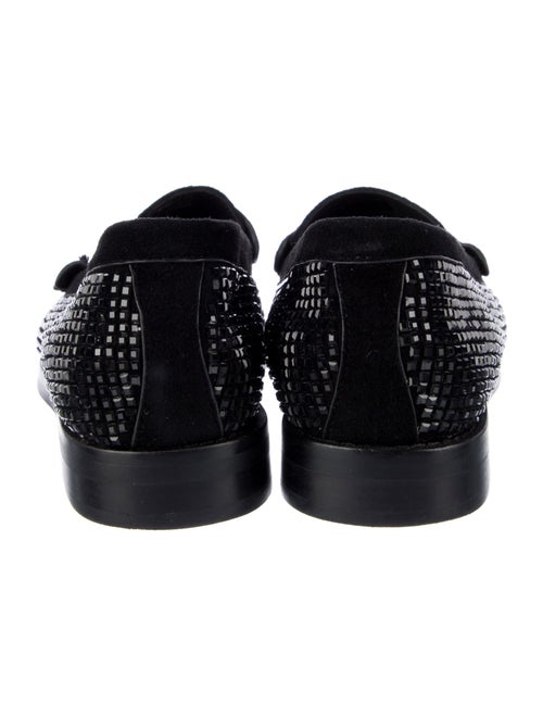 Lola Cruz Leather Crystal Embellishments Loafers