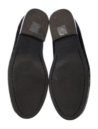Lola Cruz Leather Crystal Embellishments Loafers