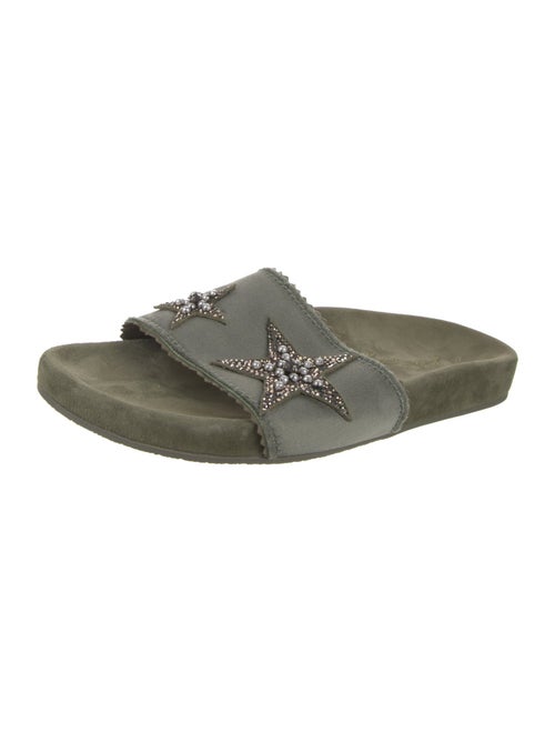 Lola Cruz Suede Crystal Embellishments Slides