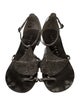 Lola Cruz Leather Crystal Embellishments T-Strap Sandals