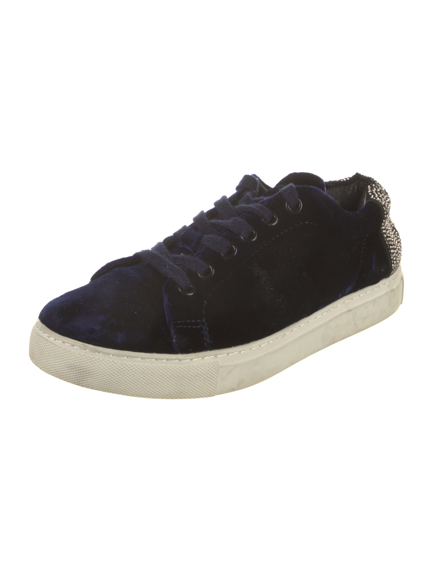 Lola Cruz Velvet Crystal Embellishments Sneakers