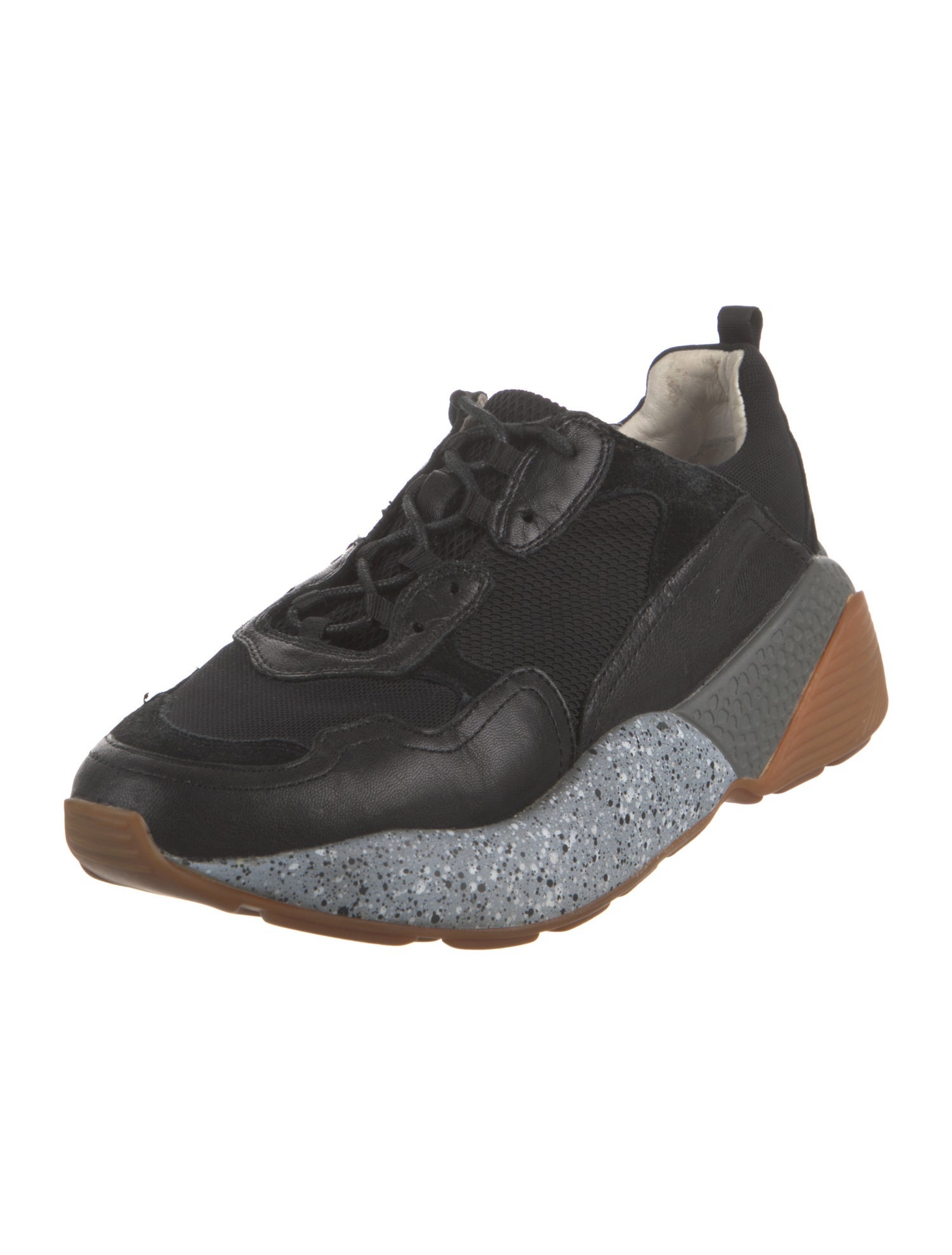 Lola Cruz Leather Leather Trim Embellishment Chunky Sneakers