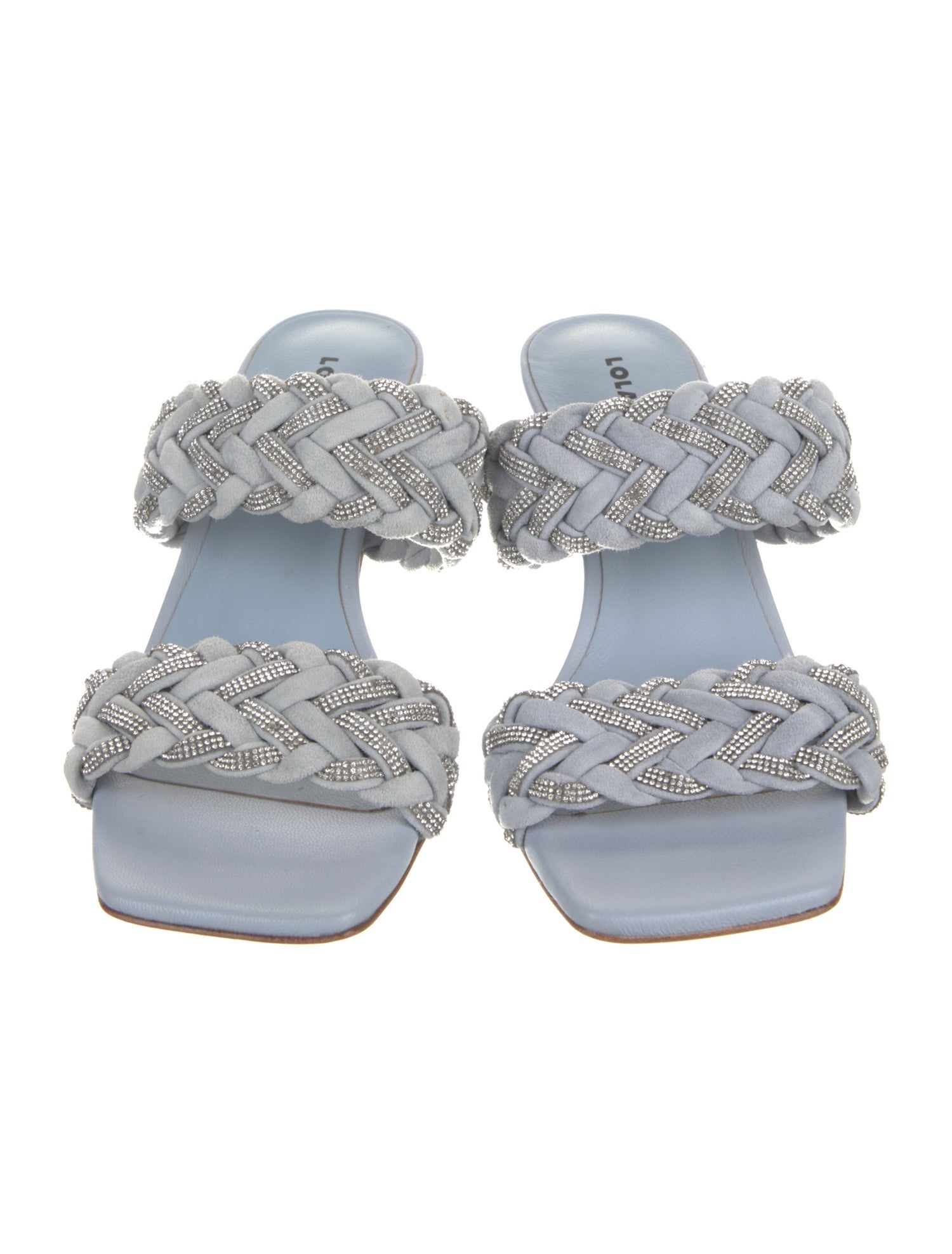 Lola Cruz Suede Crystal Embellishments Slides