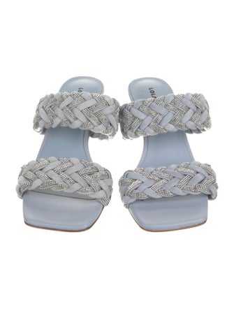 Lola Cruz Suede Crystal Embellishments Slides