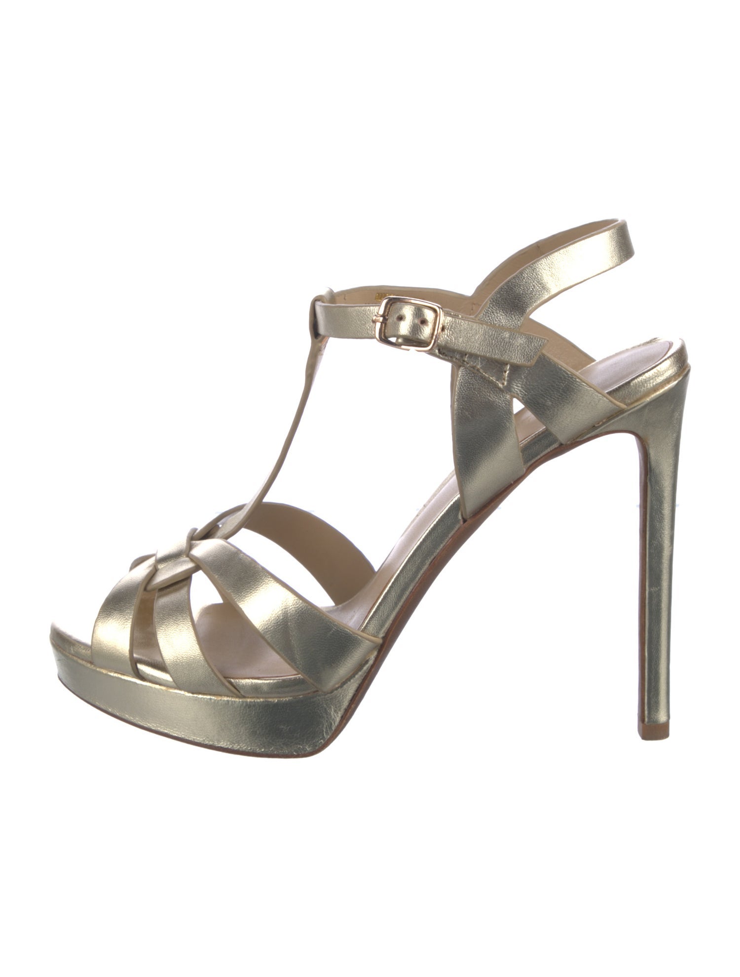 Lola Cruz Leather T-Strap Sandals