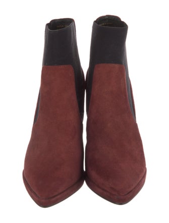 Lola Cruz Suede Colorblock Pattern Sock Boots