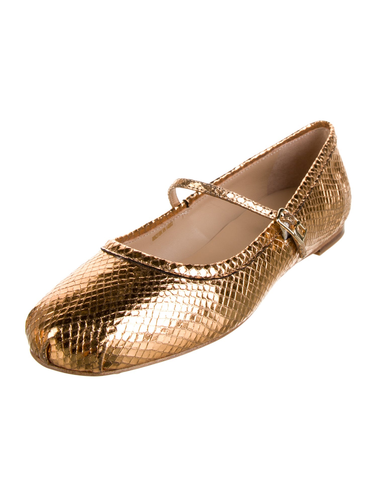 Lola Cruz Snakeskin Mary Jane Flats w/ Tags