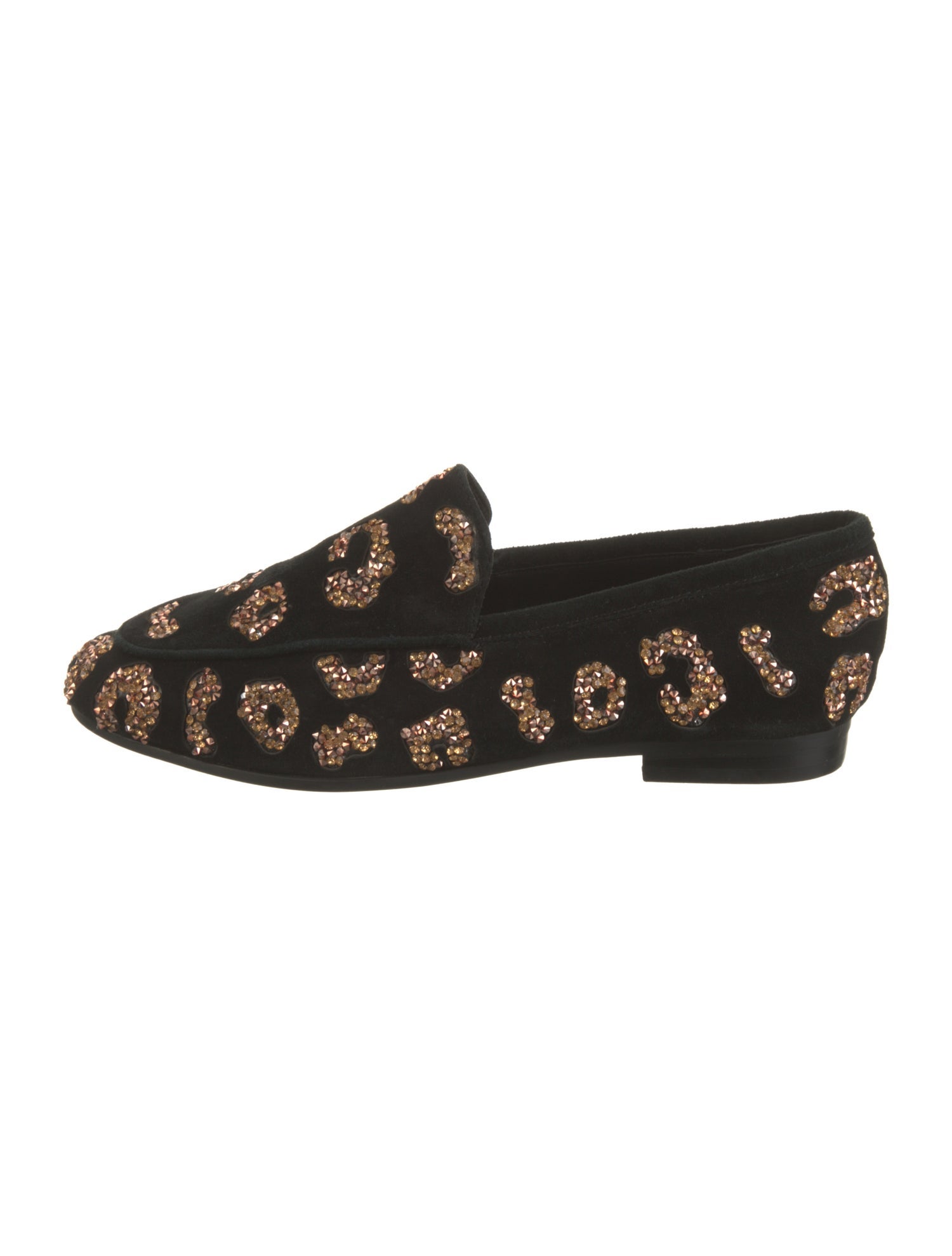 Lola Cruz Suede Animal Print Loafers